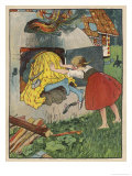 Gretel Seizes Her Opportunity and Pushes the Wicked Witch into the Oven reproduction procédé giclée par Willy Planck