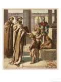 Pope Gregory Upon Seeing Some English Slave Children in Rome Declares That They are Not Angles Giclee Print by Joseph Kronheim