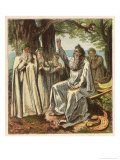 Druid Priests of Ancient Britain in Contemplative Mood in a Forest Giclee Print by Joseph Kronheim