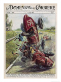 Alfredo Tinazzo and Antonio Crivellari Collide at 160 Km/H Giclee Print by Walter Molini