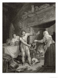King Alfred is Verbally Abused by the Neatherd's Wife for Letting Her Cakes Burn Giclee Print by J. Rogers