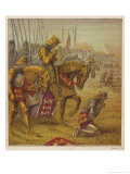 Henry V and His Troops Pray for Victory Over the French Before the Battle of Agincourt Giclee Print by Joseph Kronheim