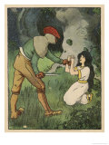 Snow White Kneels and Begs for Mercy as a Ruffian Makes Ready to Kill Her reproduction procédé giclée par Willy Planck