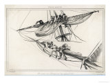 Sailors on the Yard-Arm Furling Sail Giclee Print by Pardinel 