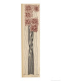 Decorative Art Nouveau Motif of Long-Stemmed Flowers in Brown and Black Giclee Print by Erich Kleinhempel