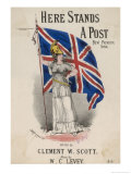 An Armour-Clad Britannia with a Large Union Flag Giclee Print by W.c. Levey