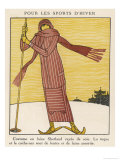 Striped Fabric Used Vertically to Emphasize the Column Like Silhouette Giclee Print by J. Gose