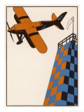 Rounding a Pylon in the Course of a Closed-Circuit Air Race Giclee Print by Edward Shenton