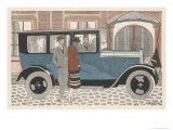 The Owners of a Peugeot Give Instructions to Their Chauffeur Giclee Print by Jean Grangier