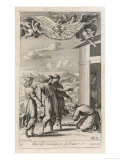 Three Men (Really Angels in Disguise) Tell Abraham That His Ageing Wife Sarah Will Have a Child Giclee Print by J. Kip