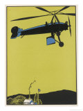 The Cierva Autogyro Depicted in Flight Giclee Print by Edward Shenton