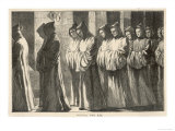 Carthusian Monks in Cowls and Habits Process to Matins at 2 A.M. Giclee Print