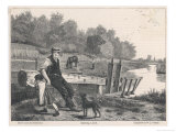 Lock on the River Thames Giclee Print by W.j. Palmer