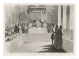 Windsor Castle Henry VIII Enjoys a Grand Banquet in St. George's Hall Reproduction procédé giclée par Tony Johannot