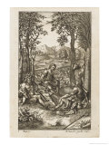 Palaemon Asks to Judge the Song Contest Between Menalcas and Damaetas reproduction procédé giclée par Michael van der Gucht