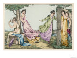 Elegant Ladies Play Hide and Seek in the Garden Giclee Print Elegant Ladies Play Hide and Seek in the Garden Giclee Print