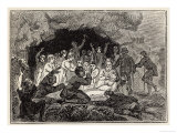 Worshipping in St. Patrick's Cave St. Patrick's Purgatory Lough Derg Ireland Giclee Print