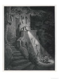Hop O' My Thumb and His Brothers Arrive at the Dwelling of the Ogre in the Forest Giclee Print by H. Pisan