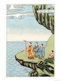 Confucius Chinese Philosopher Meditating on a River Bank Giclee Print Confucius Chinese Philosopher Meditating on a River Bank Giclee Print