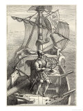 Ferdinand Magellan (Fernao de Magalhaes) Portuguese Navigator on the Deck of His Caravel Giclee Print