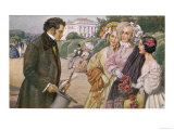 Franz Schubert Austrian Musician Meeting the Tscholl Girls in a Vienna Park Giclee Print