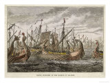 At Salamis the Greek Fleet Defeats the Persian Fleet Lámina giclée At Salamis the Greek Fleet Defeats the Persian Fleet Lámina giclée