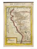 Peru, a Map Showing a Coastal Part of South America on the South Pacific Giclee Print by Alain Manesson Maller