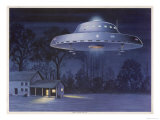 UFO with Classic Domed Disk and Four-Piece Landing Gear Giclee Print