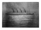 The Ss Titanic Seen at Night Whilst Visiting Cherbourg on the Evening of 10th April 1912 Giclee Print