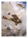 An Aerial Combat Over the Trenches reproduction procédé giclée