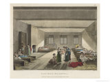 Women Prisoners Many with Children Doss Down in the Pass-Room Giclee Print by Rowlandson & Pugin 
