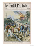 Boxer Rebellion Boxers Sabotage the Railway Between Peking and Hong-Kong Lámina giclée