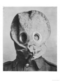British Soldier in "Anti-Gas Helmet", Gas Mask Giclee Print