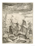 Galleon in Difficulties Perilously Close to a Rocky Shore Giclee Print