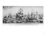 Capture of a Spanish Treasure Galleon by Three English Vessels off the Coast of Peru Giclee Print