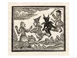 Countrywoman is Amazed to See Two Witches, One Male One Female, Flying Past Escorted by the Devil Giclee Print