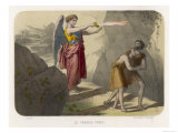 An Angel Brandishes Her Sword While She Watches Adam and Eve Slink out of Paradise Giclee Print