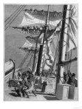 The Crew of Hms "Lynx" Take in Sail During a Squall Giclee Print