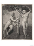 Adam and Eve Tempted Eve Invites Adam to Have a Fig from the Tree Giclee Print