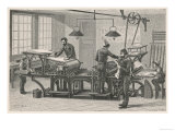 Steam Printing Press Machinery for Printing Books, Reading a Page Giclee Print