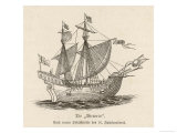 One of the Five Vessels of His Fleet the Caravel Victoria Giclee Print