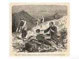 Chinese Miners Washing Sands for Gold Giclee Print