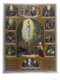 Berndatte Soubirous' Vision and Some of the Miracles Performed by the Virgin Mary at Lourdes Giclee Print