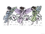 Three Fairies Tip-Toeing Daintily Giclee Print Three Fairies Tip-Toeing Daintily Giclee Print