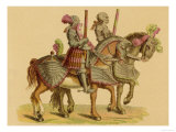 Two Armed Warriors on Horseback: Their Horses Also Heavily Armoured 4 of 4 Giclee Print