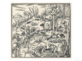 German Miners Dowse for Metals Using a Wunschelrute Giclee Print