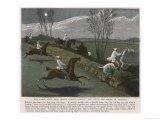 "The Midnight Steeplechase" the Large Field Near Biles's Corner, Subden Leads Over the Fence Giclee Print