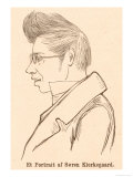 Soren Aabye Kierkegaard Danish Philosopher Giclée-tryk