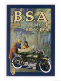 Bsa Motor-Cyclists Consult the Map Giclee Print