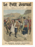 Macedonia Following Ancient Tradition King Nicolas of Macedonia Kisses Each of His Soldiers Giclee Print